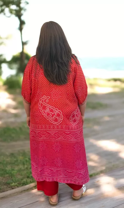 Besticktes Musselin Sommer-Set - Mohini - Ombré Zweiteiler