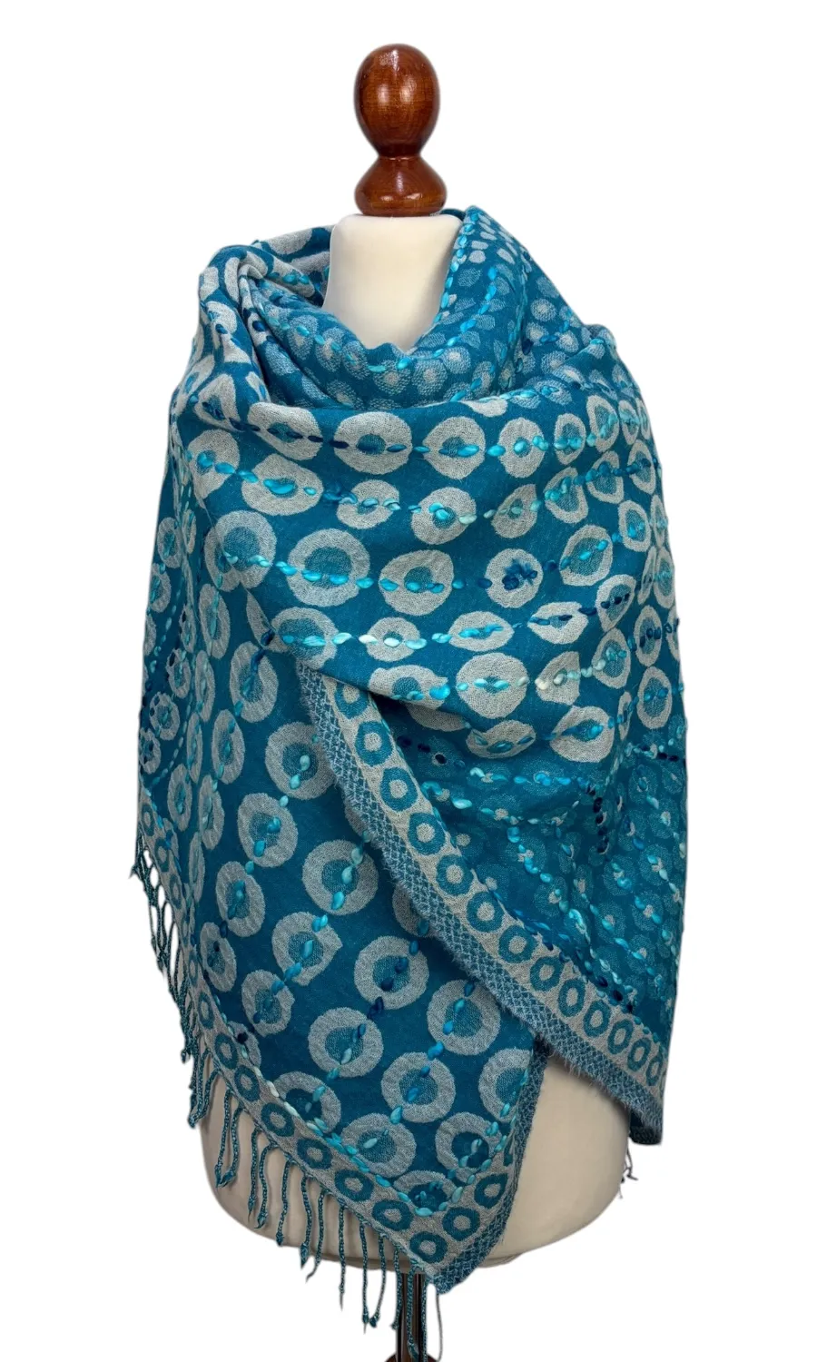 Merino-Schal Bordeaux